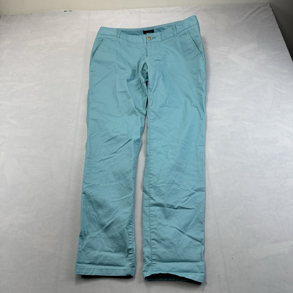 The Limited Women's Size 6 Aqua Blue Stretch Cotton Chino Pants Straight Leg